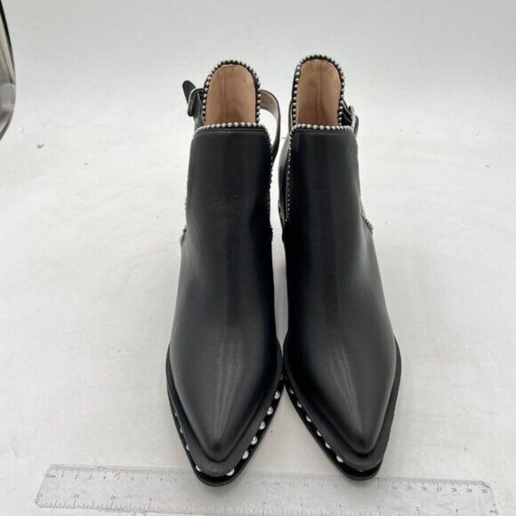 YDN Black Ankle Boots with Silver Accents - Picture 3 of 8